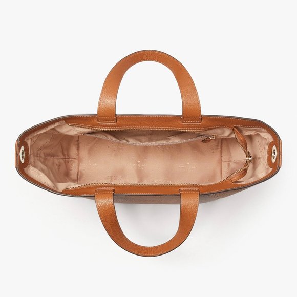 New Kate Spade Rosie Satchel Pebbled Leather Warm Gingerbread - Picture 4 of 5